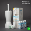 SAVE £25! 4 Dip-San® Hygienic Toilet Brush Value Pack, Floor Standing, Antimicrobial